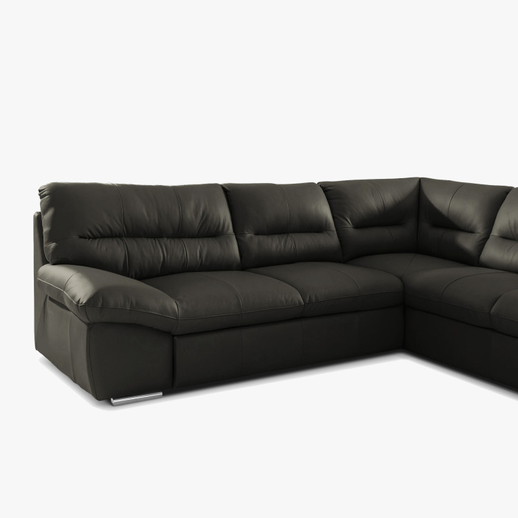 Rohkanapé sarok - jobb bőr ESPRESSO, William sarok jobb oldalon  - 5