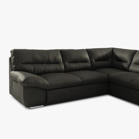 Rohkanapé sarok - jobb bőr ESPRESSO, William sarok jobb oldalon  - 5