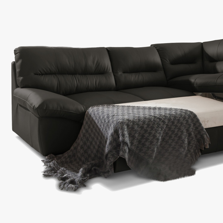 Rohkanapé sarok - jobb bőr ESPRESSO, William sarok jobb oldalon  - 7