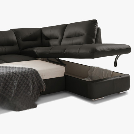 Rohkanapé sarok - jobb bőr ESPRESSO, William sarok jobb oldalon  - 8