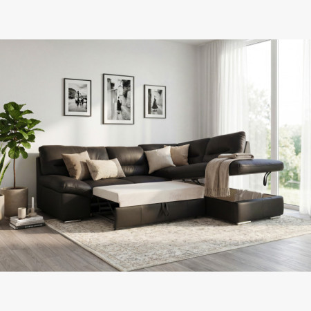 Rohkanapé sarok - jobb bőr ESPRESSO, William sarok jobb oldalon  - 10