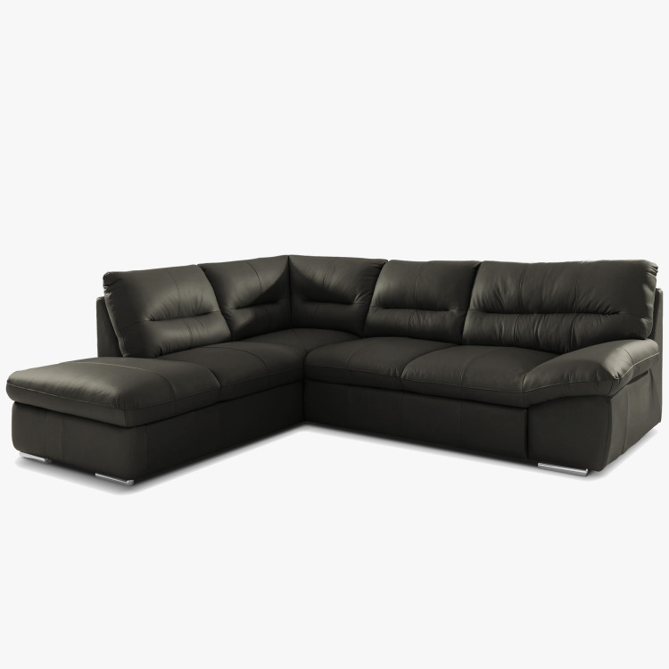 Sarok ülőgarnitúra - jobb oldali bőr ESPRESSO, William sarok balra  - 3