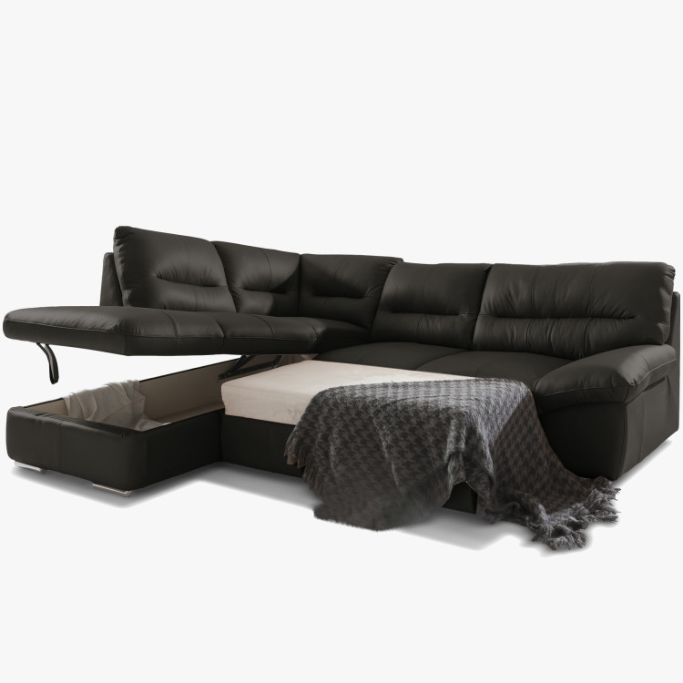 Sarok ülőgarnitúra - jobb oldali bőr ESPRESSO, William sarok balra  - 4