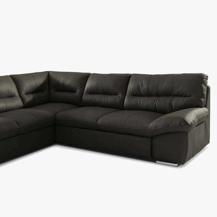 Sarok ülőgarnitúra - jobb oldali bőr ESPRESSO, William sarok balra  - 5