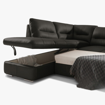 Sarok ülőgarnitúra - jobb oldali bőr ESPRESSO, William sarok balra  - 8