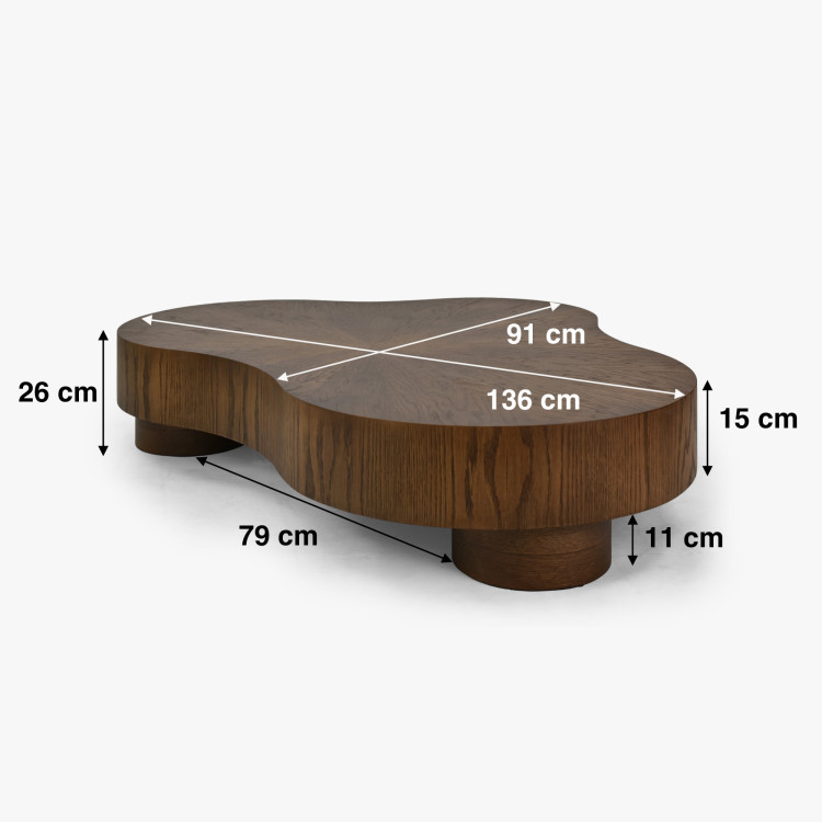 Designos dohányzóasztal dió színben  - 10