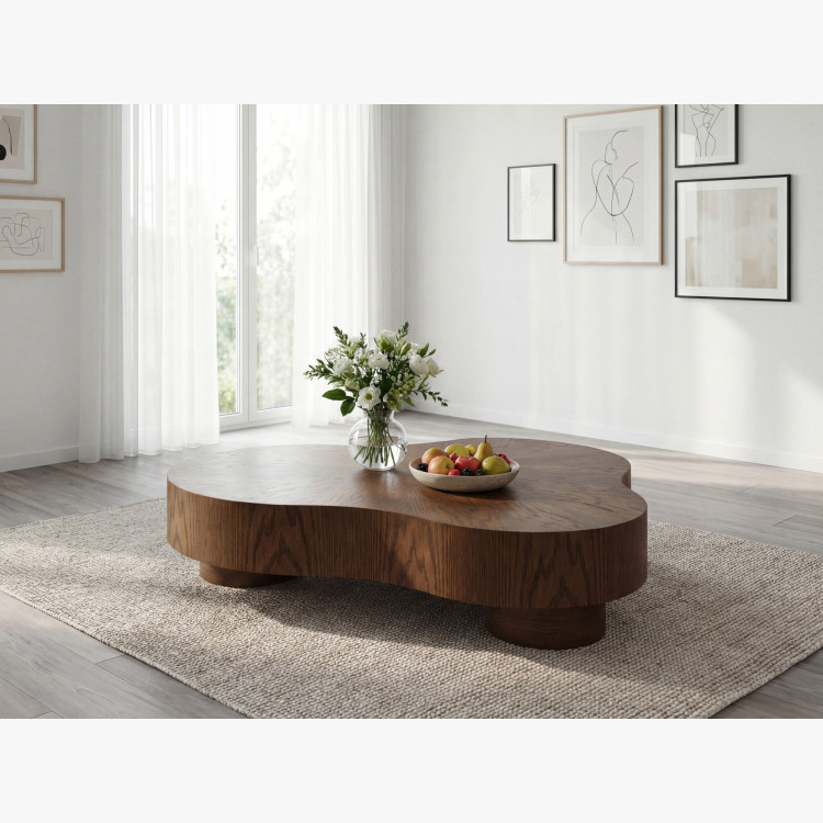 Designos dohányzóasztal dió színben  - 11