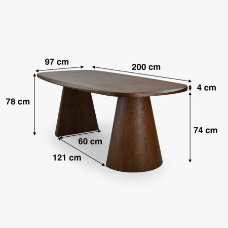 Designos 200 cm-es dió színű étkezőasztal  - 10