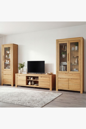 Tölgyfa nappali szekrénysor 3 részes, natural tölgy, elegáns dizájn