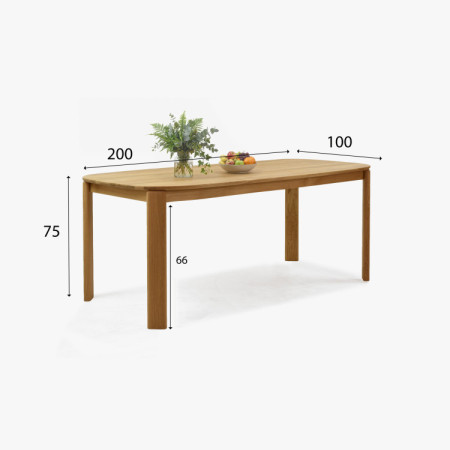 Dub design étkezőasztal Robi 200 × 100 cm és kárpitozott Arco szék  - 4