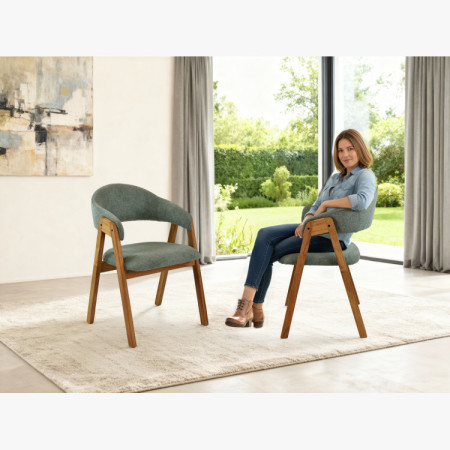 Dub design étkezőasztal Robi 200 × 100 cm és kárpitozott Arco szék  - 9