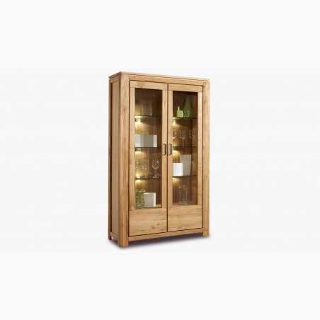 Kétszárnyú vitrin - tölgyfa, üvegajtós NL 12 típusú ajtók  - 3