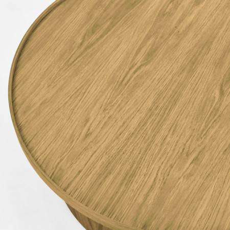 Dub tölgy dohányzóasztal natúr tölgy, Ø 45 cm henger alakú  - 8