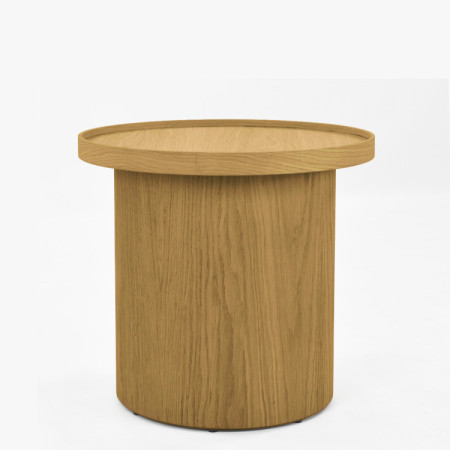 Dub tölgy dohányzóasztal natúr tölgy, Ø 45 cm henger alakú  - 13