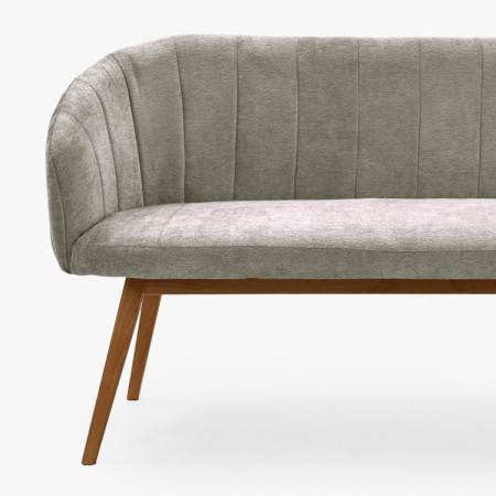 Kárpitozott Elba pad tölgyfából készült lábakkal szürke színben  - 4