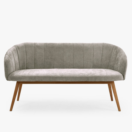 Kárpitozott Elba pad tölgyfából készült lábakkal szürke színben  - 5