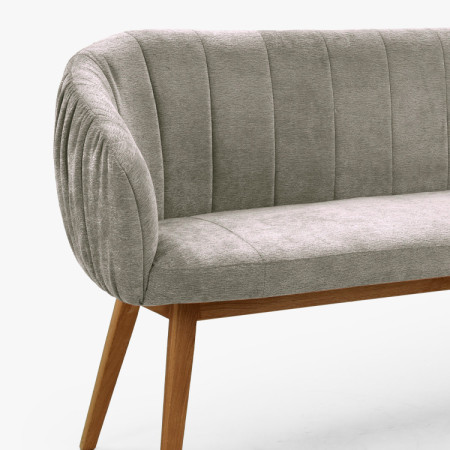 Kárpitozott Elba pad tölgyfából készült lábakkal szürke színben  - 6