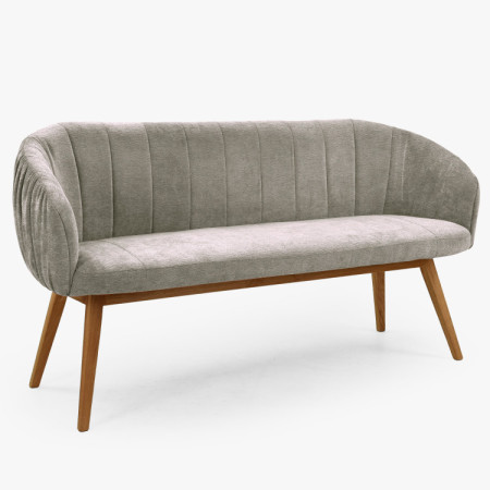 Kárpitozott Elba pad tölgyfából készült lábakkal szürke színben  - 7