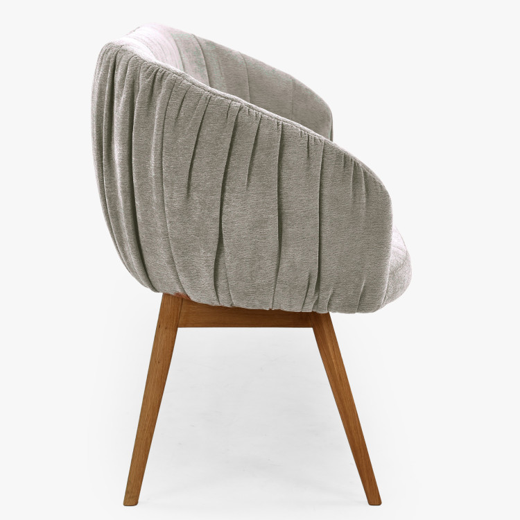 Kárpitozott Elba pad tölgyfából készült lábakkal szürke színben  - 9