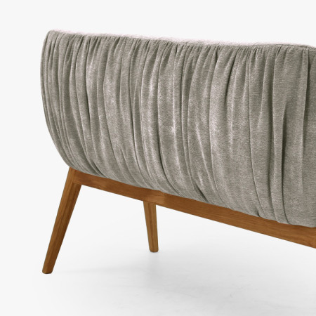 Kárpitozott Elba pad tölgyfából készült lábakkal szürke színben  - 10