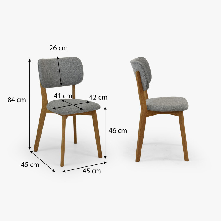 Kárpitozott étkezőszék Easy Clean szürke színben  - 11