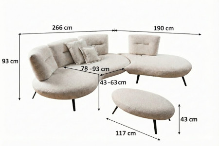 Ülőgarnitúra CURVE modern dizájn - jobb sarok  - 8