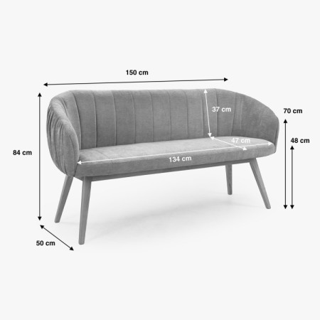 Tömör tölgyfa étkezőgarnitúra – ovális 180cm asztal, pad és Elba karosszékek  - 9