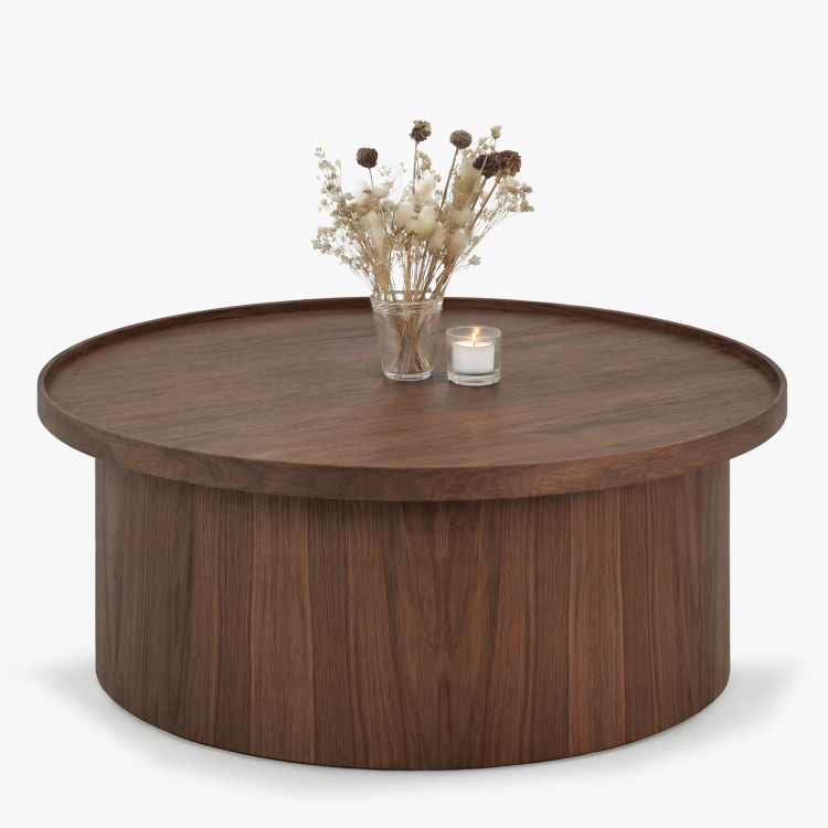 Tölgyfa dohányzóasztal dió színben  - 2