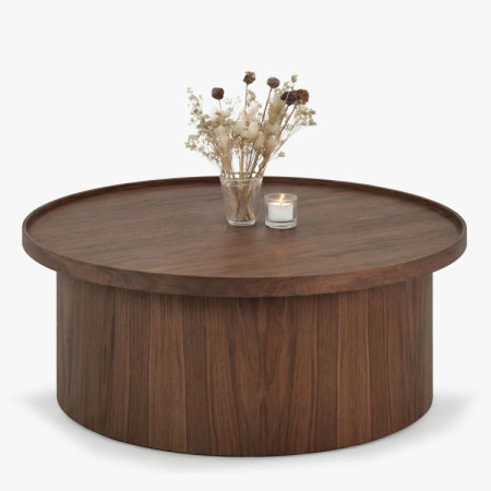 Tölgyfa dohányzóasztal dió színben  - 2