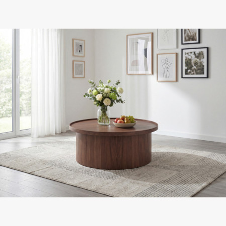 Tölgyfa dohányzóasztal dió színben  - 3