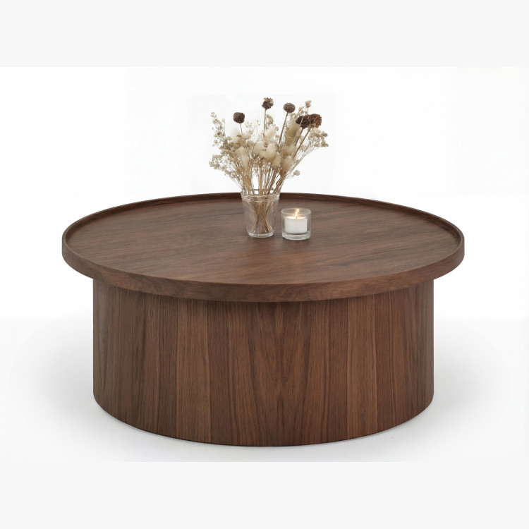 Tölgyfa dohányzóasztal dió színben  - 4