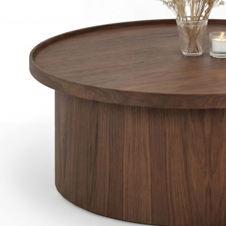 Tölgyfa dohányzóasztal dió színben  - 5