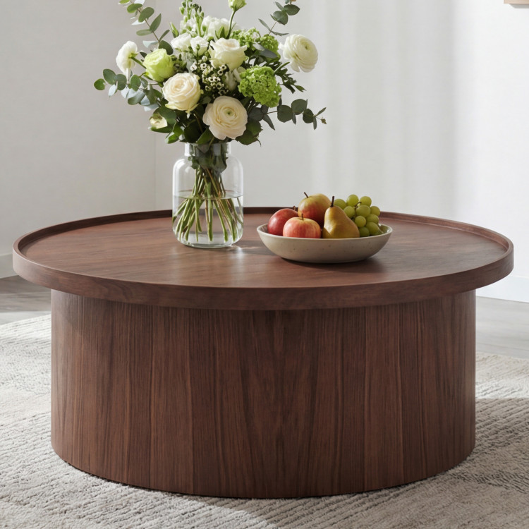 Tölgyfa dohányzóasztal dió színben  - 6