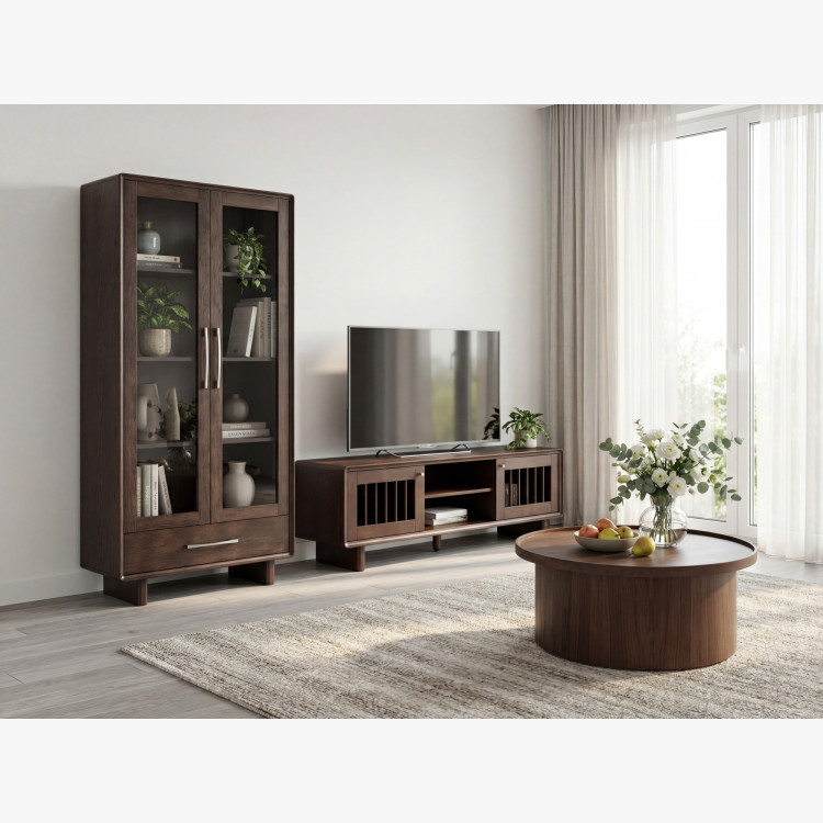 Tölgyfa dohányzóasztal dió színben  - 7