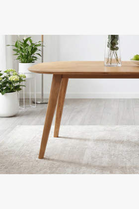 Ovális tömör tölgy étkezőasztal, Otawa 180 x 90 cm  - 1 2