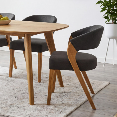 Ovális tömör tölgy étkezőasztal, Otawa 180 x 90 cm  - 4