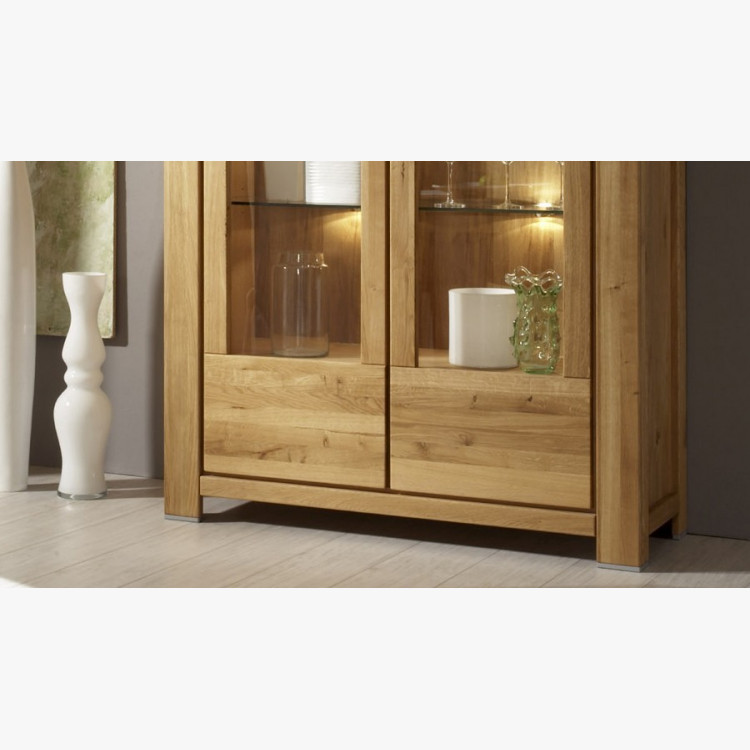 Kétszárnyú vitrin - tölgyfa, üvegajtós NL 12 típusú ajtók  - 6