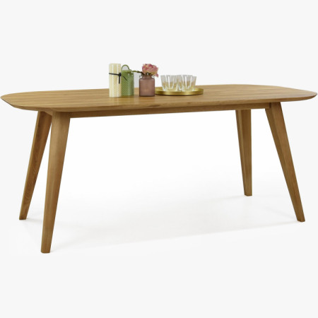 Ovális tömör tölgy étkezőasztal, Otawa 180 x 90 cm  - 9