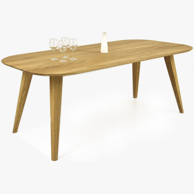 Ovális tömör tölgy étkezőasztal, Otawa 180 x 90 cm  - 13