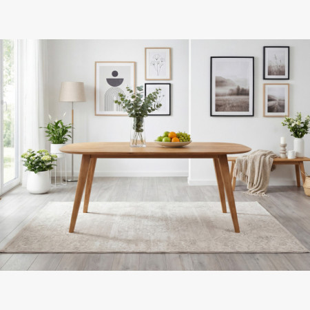 Ovális tömör tölgy étkezőasztal, Otawa 180 x 90 cm  - 27