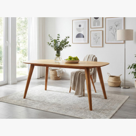 Ovális tömör tölgy étkezőasztal, Otawa 180 x 90 cm  - 28