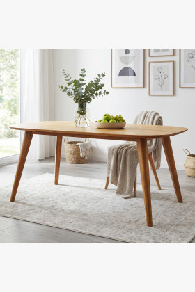 Ovális étkezőasztal tömör tölgyfából, Otawa 200 x 100 cm  - 1