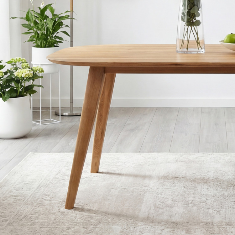 Ovális étkezőasztal tömör tölgyfából, Otawa 200 x 100 cm  - 2