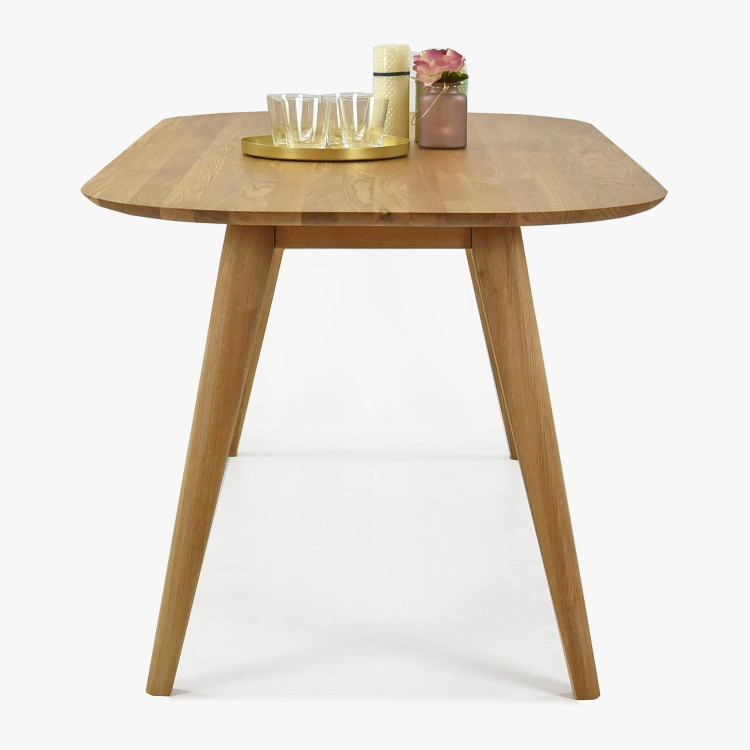 Ovális étkezőasztal tömör tölgyfából, Otawa 200 x 100 cm  - 6