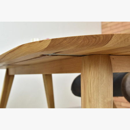 Ovális étkezőasztal tömör tölgyfából, Otawa 200 x 100 cm  - 10