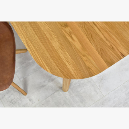 Ovális étkezőasztal tömör tölgyfából, Otawa 200 x 100 cm  - 21
