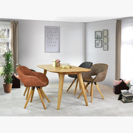 Ovális étkezőasztal tömör tölgyfából, Otawa 200 x 100 cm  - 22