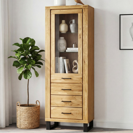 Egyszemélyes vitrin lábakon, tölgy, Martina  - 1