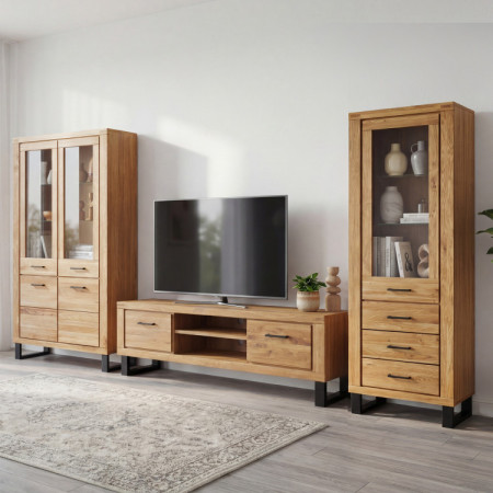 Egyszemélyes vitrin lábakon, tölgy, Martina  - 7