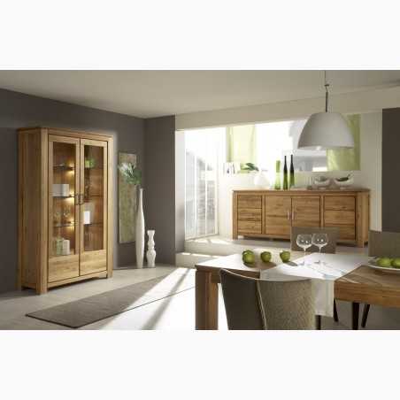 Kétszárnyú vitrin - tölgyfa, üvegajtós NL 12 típusú ajtók  - 7